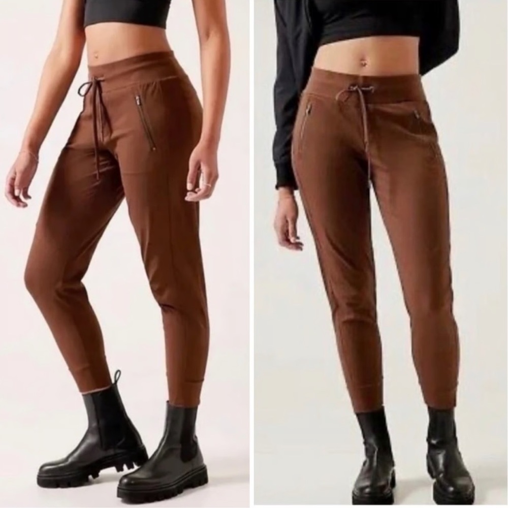 ATHLETA Trekkie North Jogger Pants Cognac Brown EUC 6